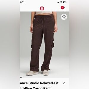 Lululemon Dance Studio Relaxed-Fit Mid-Rise Cargo Pant